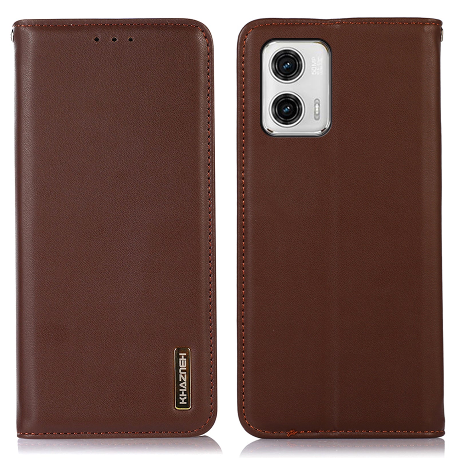KHAZNEH Phone Case for Motorola Moto G73 5G RFID Blocking Wallet Stand Genuine Cowhide Leather Phone Cover KHAZNEH Phone Case for Motorola Moto G73 5G RFID Blocking Wallet Stand Genuine Cowhide Leather Phone Cover
